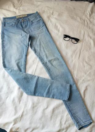 Голубые летние тонкие джинсы брюки штаны скини узкачи от denim co5 фото