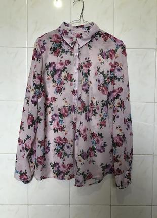 Блуза рубашка в цветочный принт zara