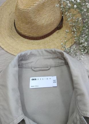Asos натуральная джинсовая базовая оверсайз рубашка куртка бомпер бежевого цвета размер м l xl /46-48-509 фото