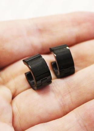 2шт крутые серьги унисекс сережки серебристый кольцо широкое рок медицинская сталь7 фото