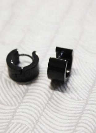 1шт крутые серьги унисекс сережки серебристый кольцо широкое рок медицинская сталь4 фото
