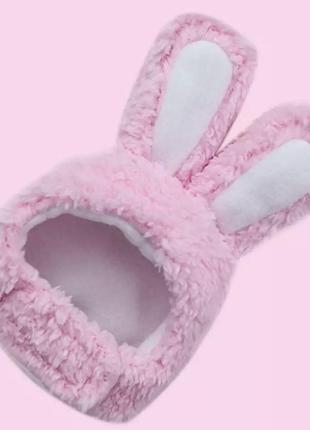 Шапка з вушками bunny pink size s4 фото