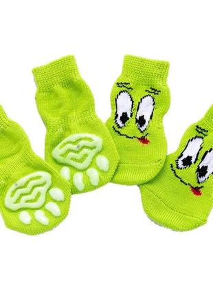 Шкарпетки з антиковзкою для собак бавовна "green" size m