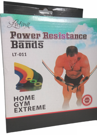 Эспандер  для фитнеса и силовых упражнений трубчатый 11 в 1 ares active resistance bands set8 фото