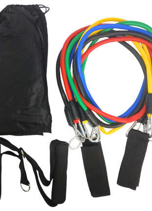 Эспандер  для фитнеса и силовых упражнений трубчатый 11 в 1 ares active resistance bands set6 фото