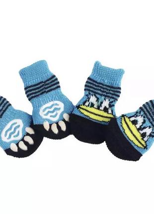 Шкарпетки для собак з нековзними накладками "blue dack" size м