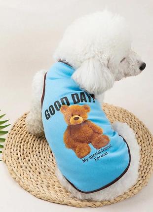 Футболка для собак і кішок "good day" blue size xs