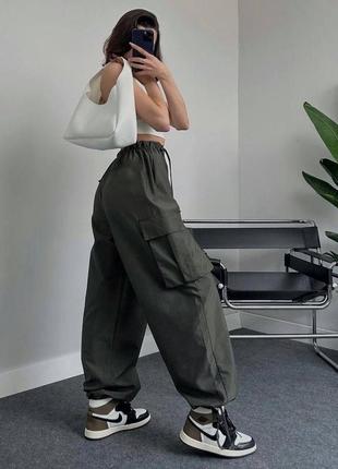 Женские для женщин стильные классные классические удобные повседневные модные брюки брюки брючины карго хаки6 фото