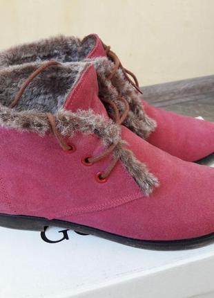 Зимние ботинки розовые натуральный мех1 фото