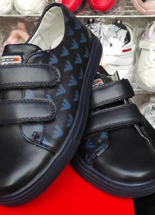 Синие туфли, кеды, кроссовки на липучках для мальчика 27,28,29,30,328 фото