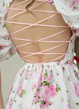 Платье «isabella», белый розовые цветы1 фото