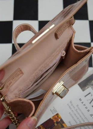 Сумка микро сумочка пудровая розовая кроссбоди5 фото