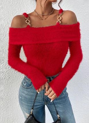 Пухнаста кофта на бретельках 3