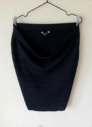 Новая черная бандажная утягивающая  юбка карандаш на комфортной талии msmode германия
