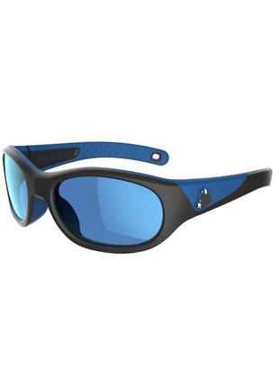 Дитячі сонцезахисні окуляри k140 для гірського туризму, кат. 4 - чорні/блактині1 фото