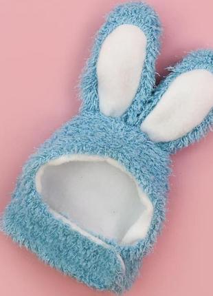 Шапка з вушками bunny s blue