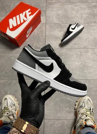 Nike air jordan 1 retro low (темно/серые с черно/белым)2 фото