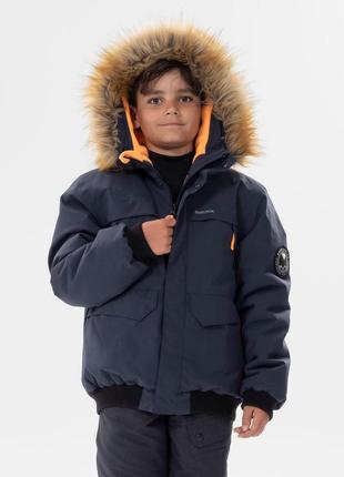 Куртка детская sh100 x-warm для туризма водонепроницаемая на 7-15 лет -6.5°c хаки - 7-8 г 123-130 см2 фото