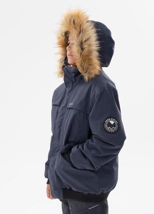 Куртка детская sh100 x-warm для туризма водонепроницаемая на 7-15 лет -6.5°c хаки - 7-8 г 123-130 см3 фото