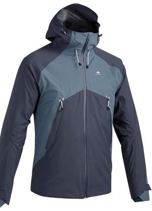 Куртка мужская mh500 для горного туризма водонепроницаемая синяя - s
