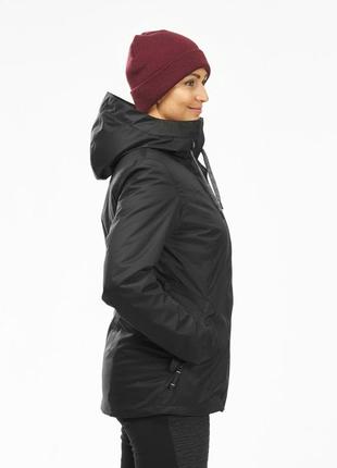 Куртка женская sh100 x-warm для туризма водонепроницаемая черная - m4 фото
