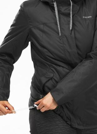 Куртка женская sh100 x-warm для туризма водонепроницаемая черная - m8 фото