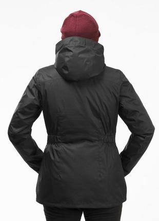 Куртка женская sh100 x-warm для туризма водонепроницаемая черная - m6 фото