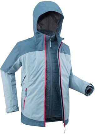 Куртка sh500 x-warm для зимового туризму 3 в 1 - для дітей від 7 до 15 років - 7-8 р 123-130 см