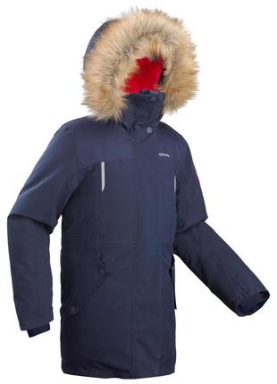 Куртка детская sh500 u-warm для туризма, для девушек 7-15 лет - хаки - 7-8 г 123-130 см