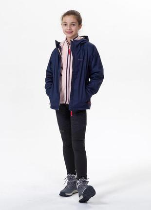 Куртка sh100 warm 3 в 1 для туризма для детей от 7 до 15 г. водонепроницаемая синяя – 7-8 г 123-130 см2 фото