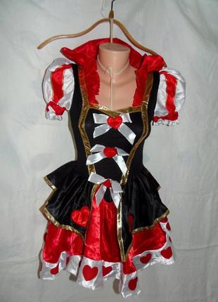 Карнавальное платье карточной королевы р. xxs-xs2 фото
