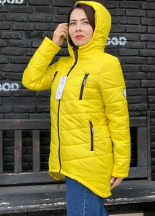 42-54 женская еврозима куртка плащевка на силиконе с капишоном на молнии10 фото