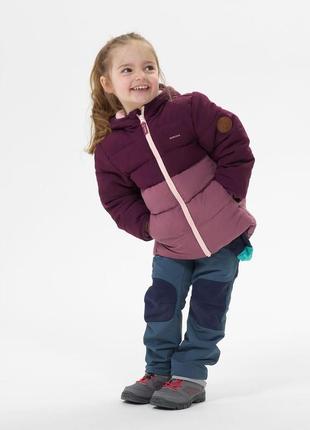Куртка детская для туризма на возраст 2-6 лет фиолетовая – 3-4 г 96-102 см5 фото