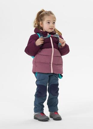 Куртка детская для туризма на возраст 2-6 лет фиолетовая – 3-4 г 96-102 см3 фото