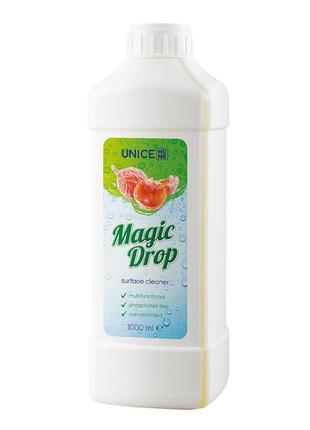 Багатофункціональний очищувач поверхонь unice home magic drop, 1000 мл (кухня, туалет, ванна, килими, меблі)3 фото