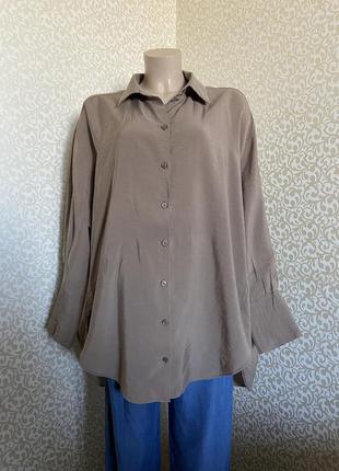 Подовжена сорочка ,блуза колір какао zara1 фото