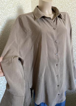 Подовжена сорочка ,блуза колір какао zara3 фото