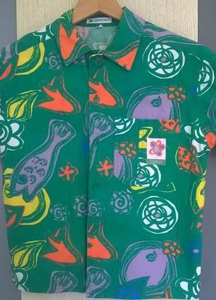 Рубашка с ярким принтом рост 128