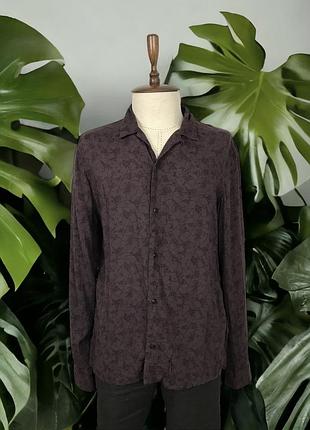 Віскозна сорочка allsaints scribble ls shirt в геометричний принт