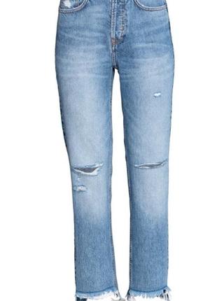 Стильные джинсы h&amp;m straight regular trashed jeans p.34
