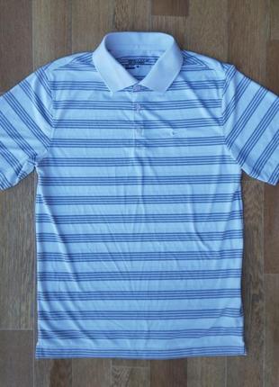 Nike dri-fit размер s-m спортивное поло футболка джерси в полоску белое черное