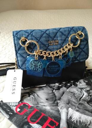 Кроссбоди сумка guess victoria джинсовая оригинал