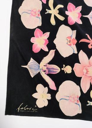Шелковый палантин шарф fabric frontline zurich принт орхидеи швейцария /4778/4 фото
