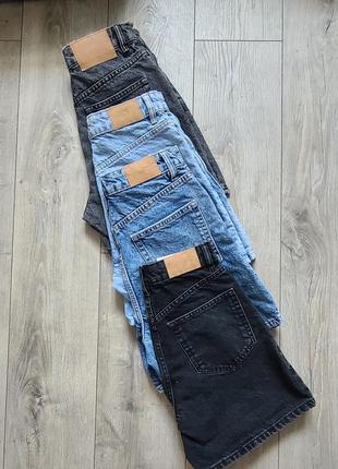 Zara mom fit шорты деним, джинсовые шорты