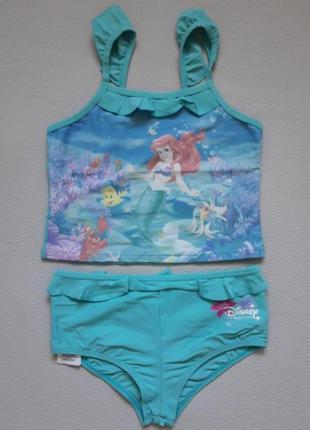 Крутой купальник с оборками в мультяшный принт на 7-8 лет на рост 122-128 см disney