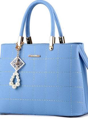 Модна жіноча сумка з брелоком блакитний