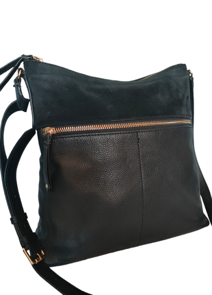 Стильное вместительная сумка натуральная кожа+вставка спереди натуральная замшевая кожа accessorize5 фото