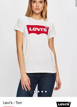 Оригинальный футболка белая levi's женская новая с биркой2 фото