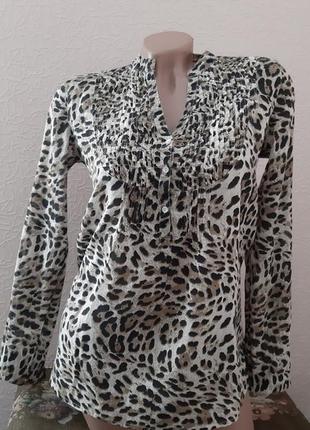 Рубашка блузка тигровий принт размер 36 , 100 %хлопок1 фото