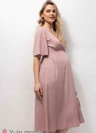 Літня сукня зі штапелю для вагітних та годування joselyn dr-23.041 пудра3 фото